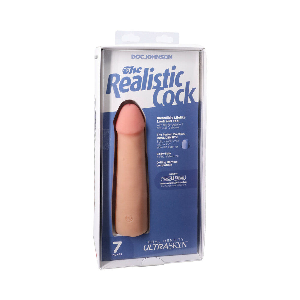 DOC JOHNSON - PENE REALISTA 7 PULGADAS ULTRASKYN DILDO VAC-U-LOCK VAINILLA