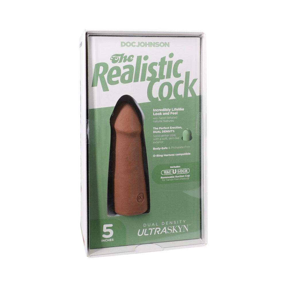 DOC JOHNSON - THE REALISTIC COCK 5 IN. ULTRASKYN VAC-U-LOCK DILDO CARAMEL
