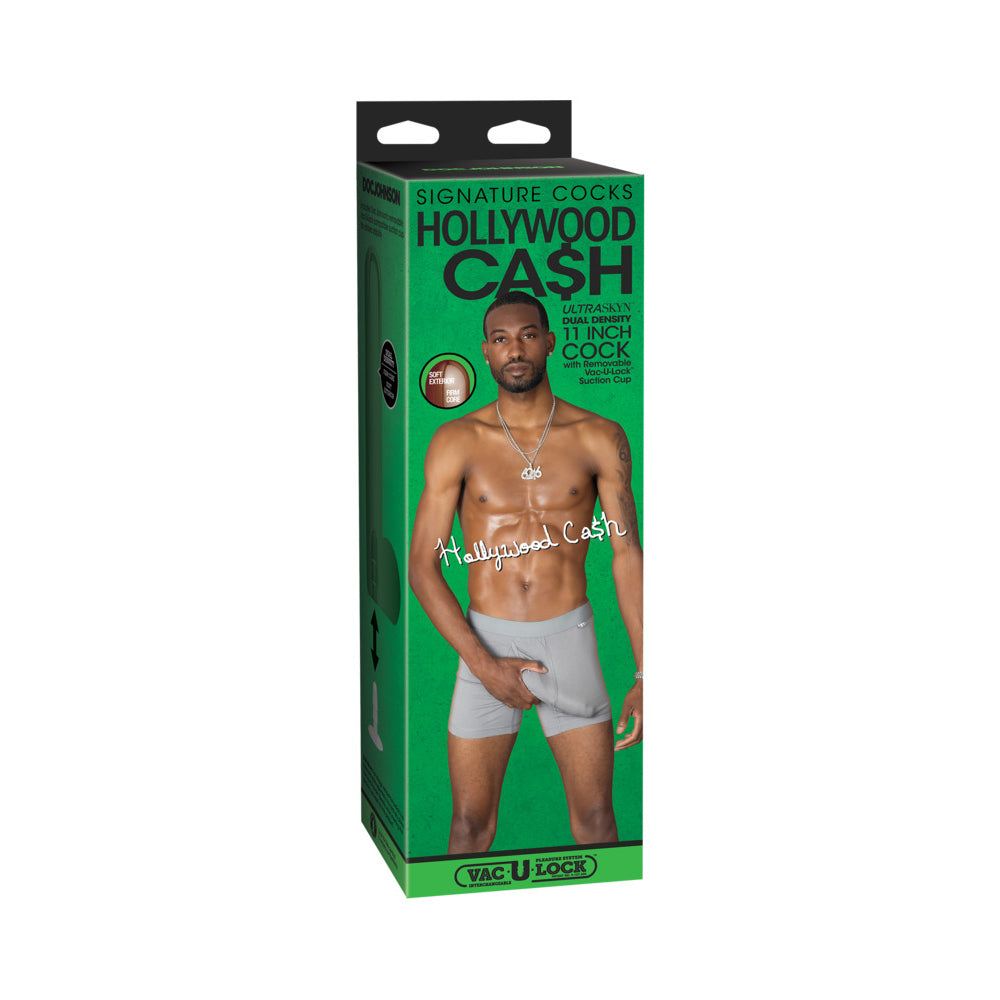 DOC JOHNSON - SIGNATURE COCKS HOLLYWOOD CASH 11 IN. ULTRASKYN VAC-U-LOCK DILDO