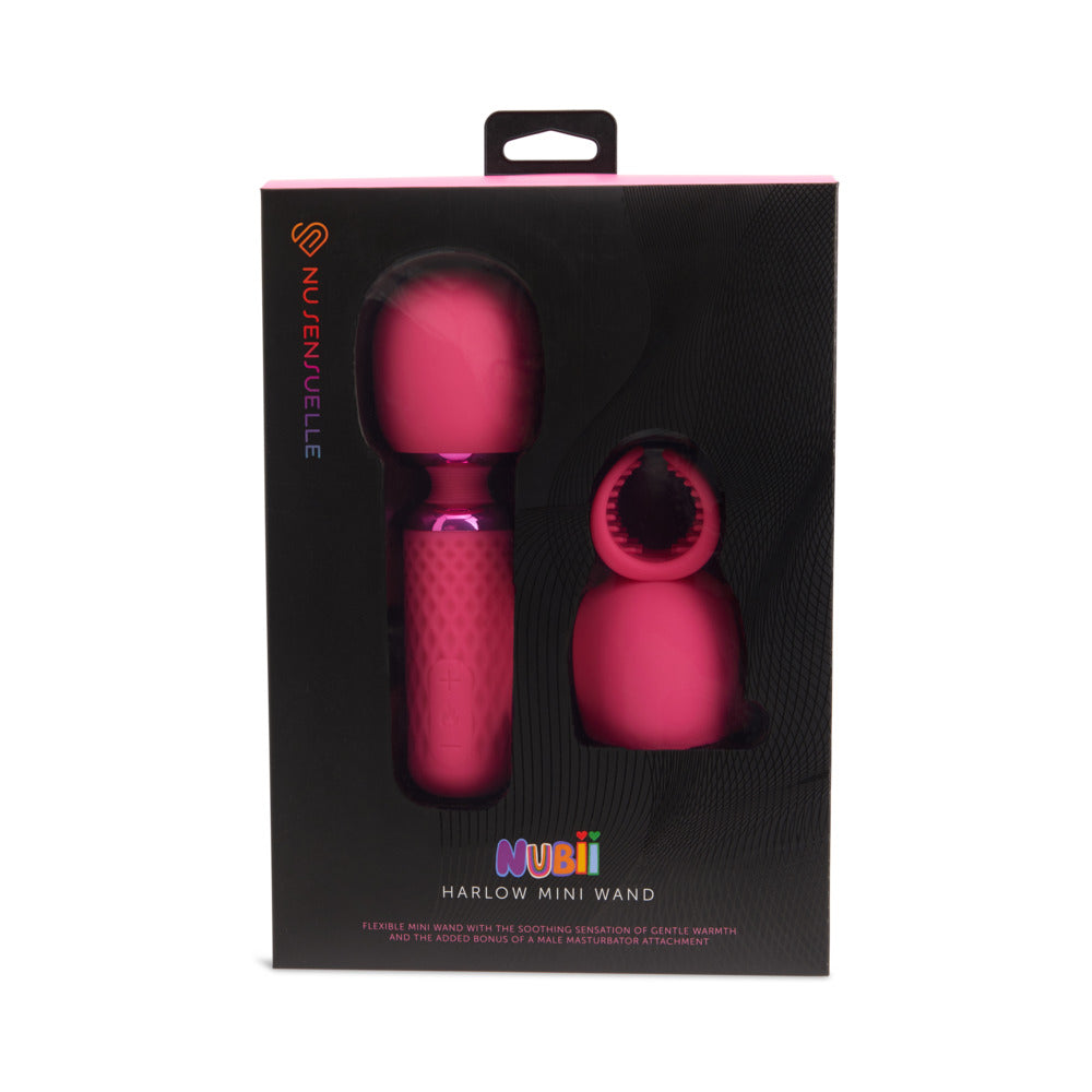 NU SENSUELLE - HARLOW NUBII MINI WAND W/ MASTURBATOR PINK