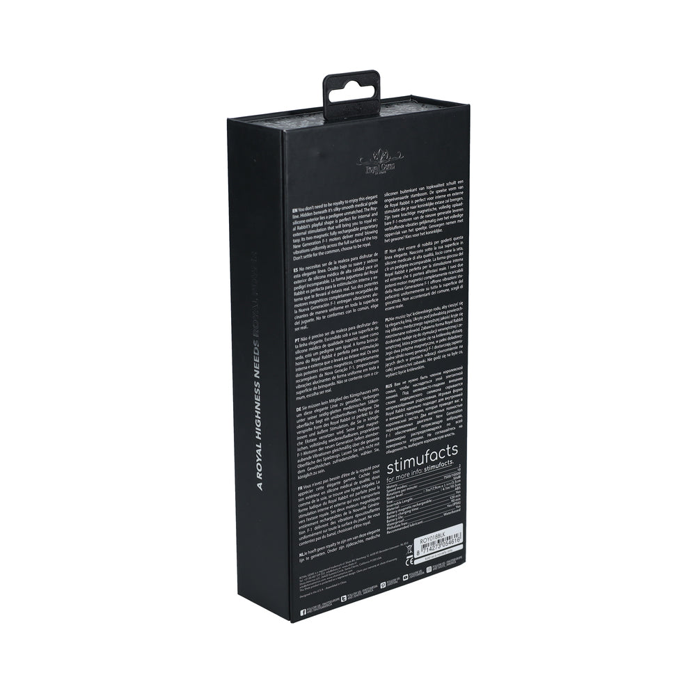 ROYAL GEMS ROYAL RABBIT SILICONE RECHARGEABLE VIBRATOR BLACK