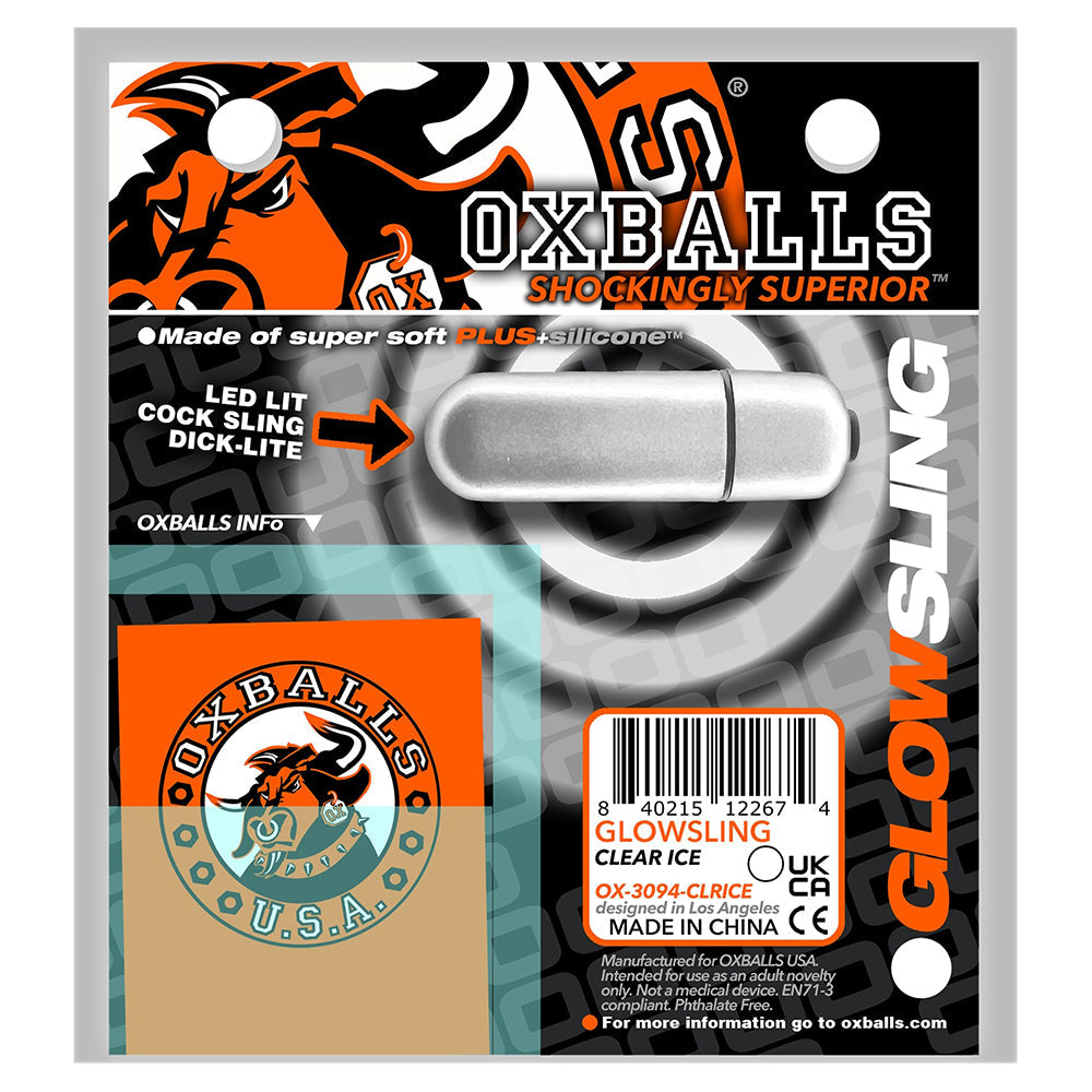 OXBALLS GLOWSLING COCKSLING LED CLEAR ICE