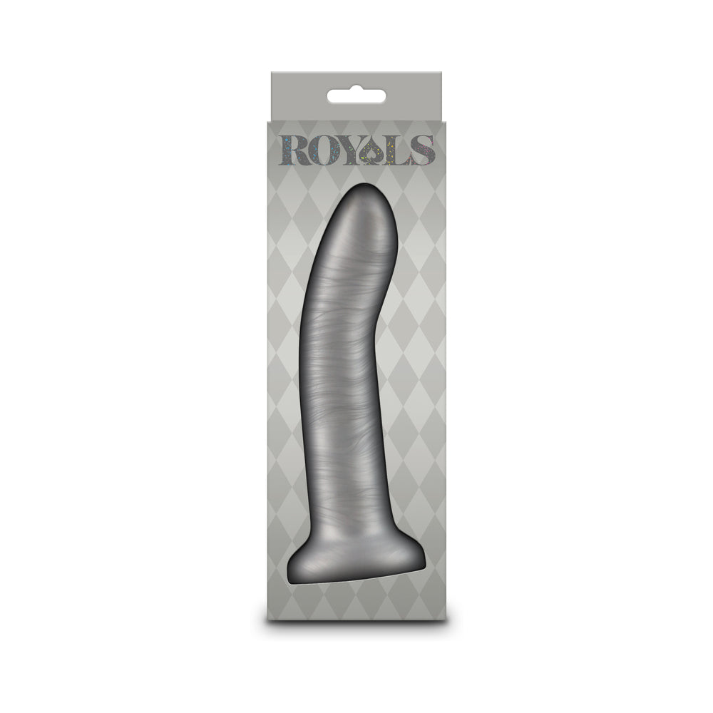 NS NOVELTIES - ROYALS CHARLIE 7 IN. METALLIC CURVED DILDO CHAMPAGNE