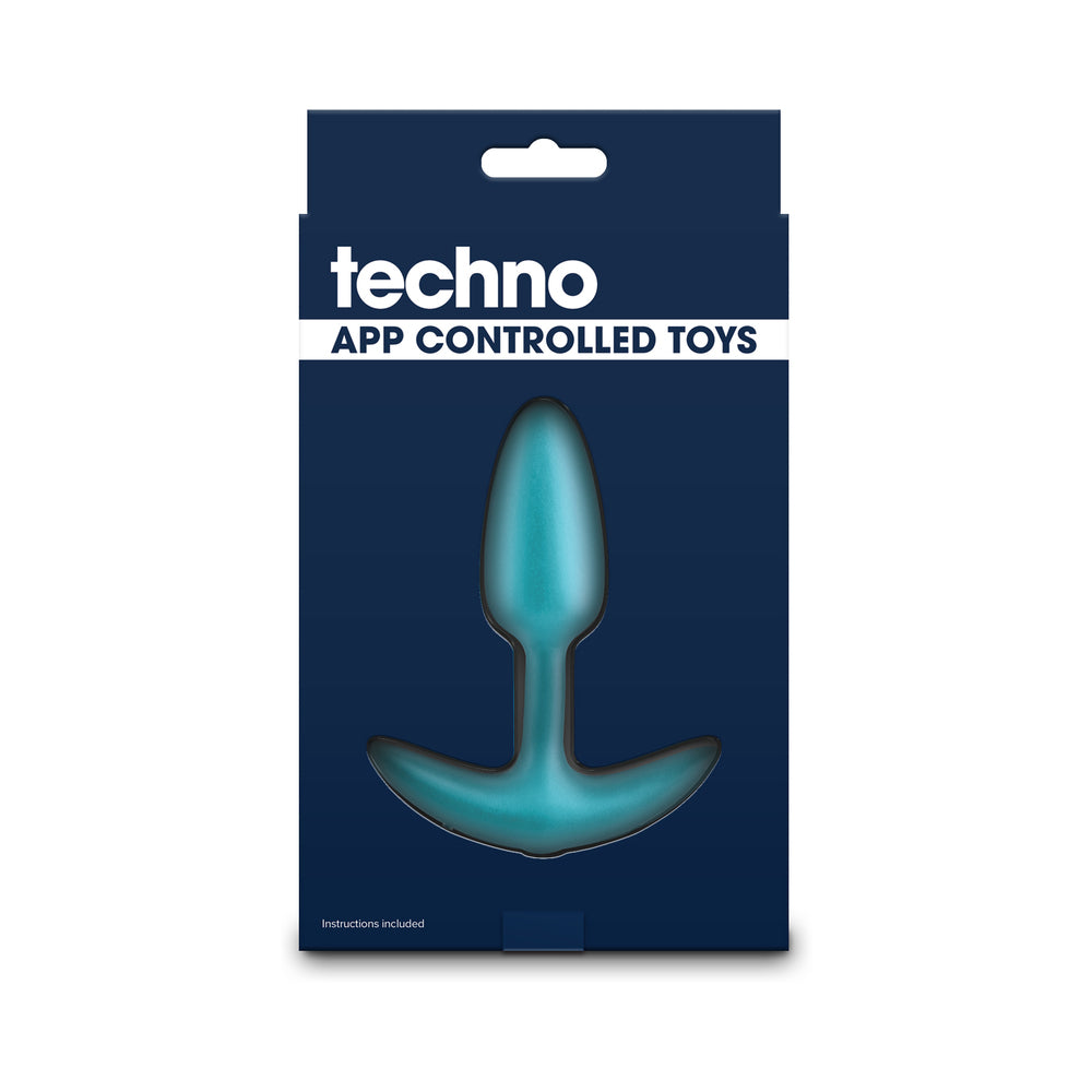 TECHNO TRANCE APP-CONTROLLED VIBRATING PLUG WITH REMOTE BLUE