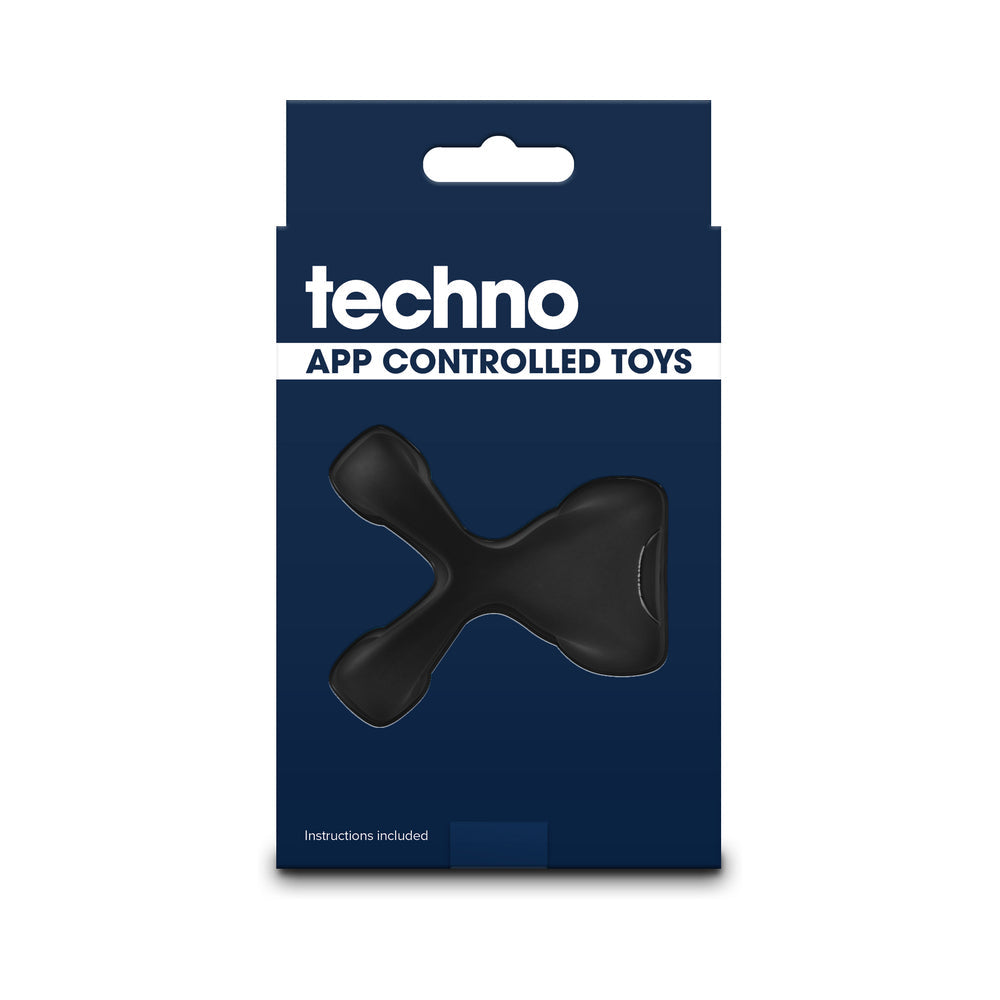 TECHNO STROBE APP-CONTROLLED VIBRATING COCK RING BLACK