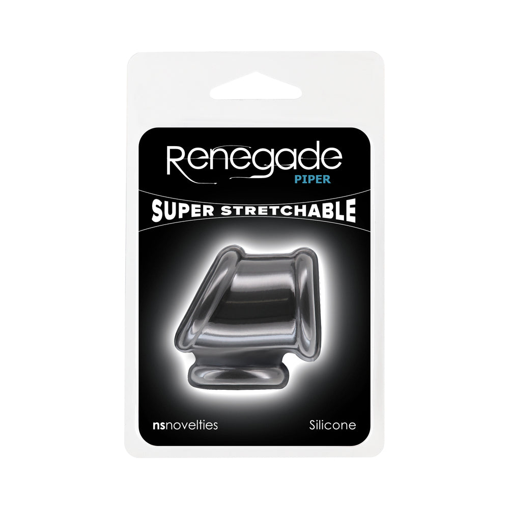 NS NOVELTIES - RENEGADE PIPER COCK AND BALLS RING BLACK