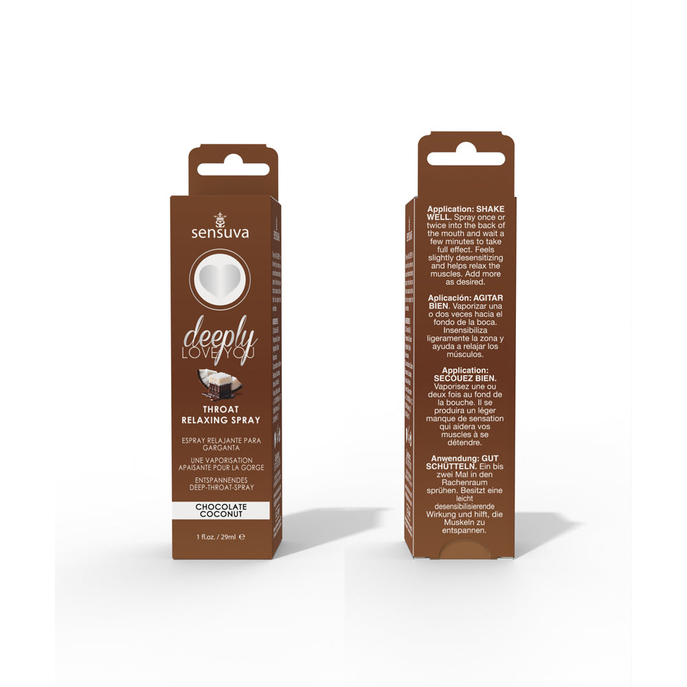 SENSUVA - DEEPLY LOVE YOU THROAT RELAXING SPRAY CHOCOLATE COCONUT 1 OZ.