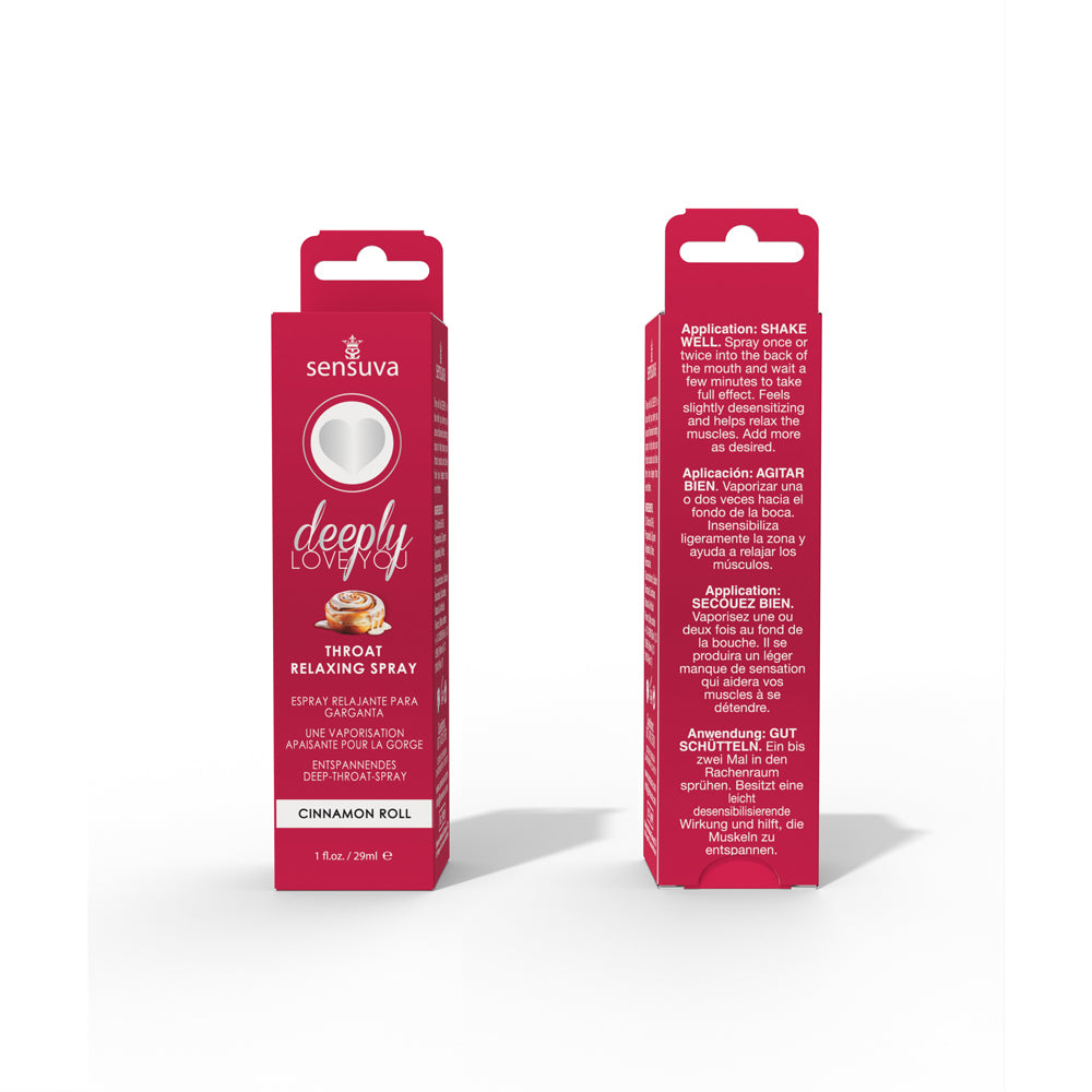 SENSUVA - DEEPLY LOVE YOU SPRAY RELAJANTE DE GARGANTA SABOR ROLLO DE CANELA 1 OZ.