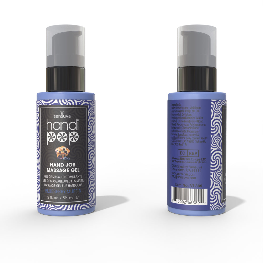 SENSUVA - HANDIPOP EDIBLE HAND JOB MASSAGE GEL BLUEBERRY MUFFIN 2 OZ.