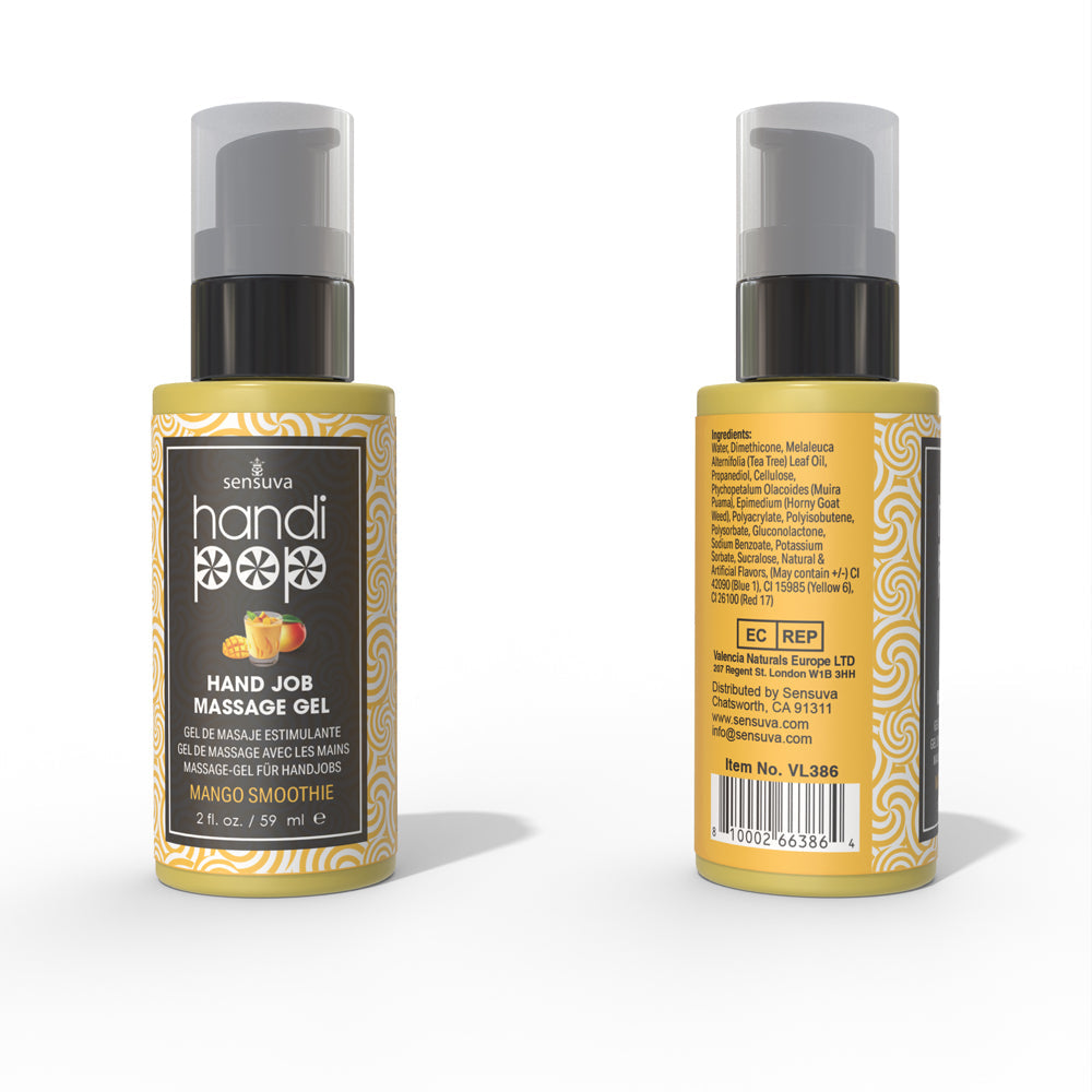SENSUVA HANDIPOP EDIBLE HAND JOB MASSAGE GEL MANGO SMOOTHIE 2 OZ.