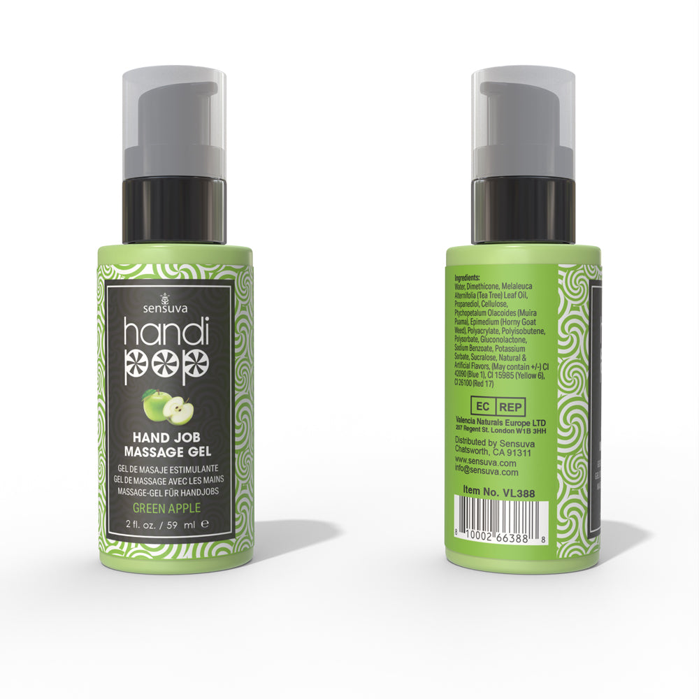 SENSUVA - HANDIPOP EDIBLE HAND JOB MASSAGE GEL GREEN APPLE 2 OZ.