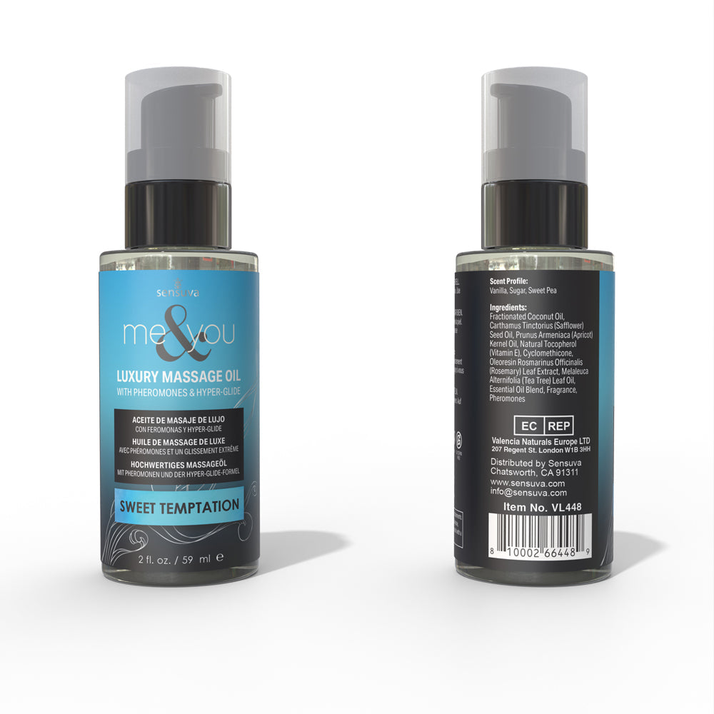 SENSUVA - ME & YOU PHEROMONE-INFUSED LUXURY MASSAGE OIL SWEET TEMPTATION 2 OZ.