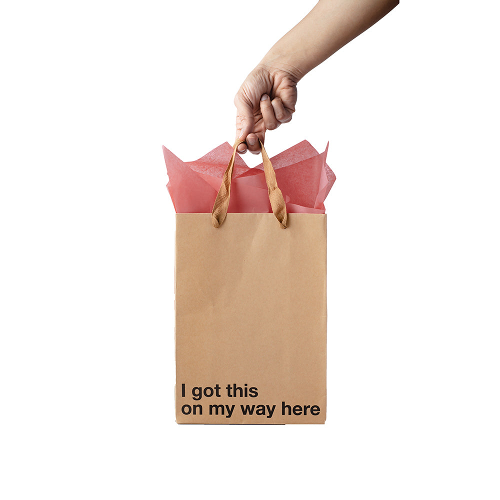 WOOD ROCKET - BOLSAS DE REGALO IRÓNICAS CONSEGUÍ ESTO DE CAMINO AQUÍ PAQUETE DE 3