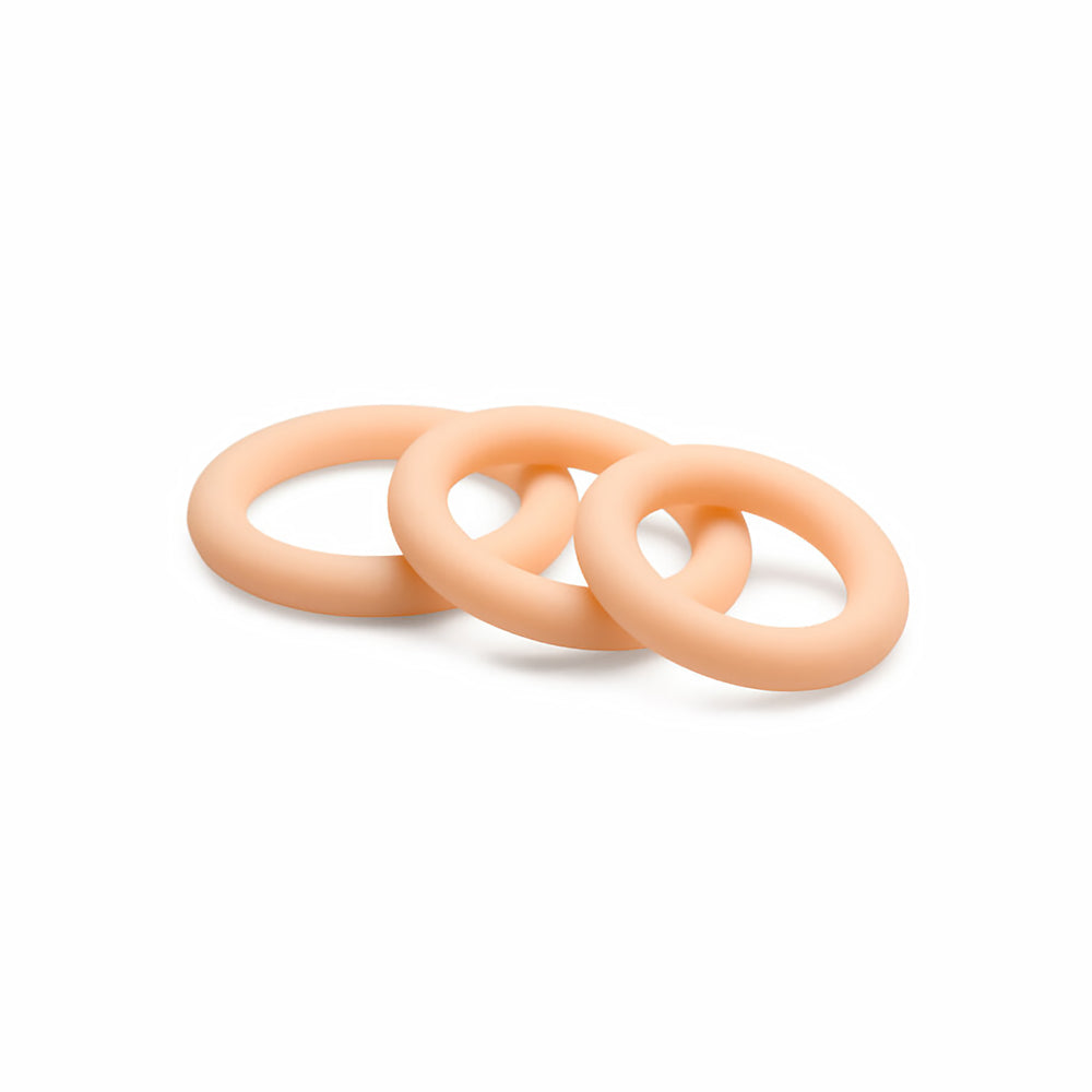 CURVE NOVELTIES - JOCK SILICONE COCK RING 3-PIECE SET LIGHT