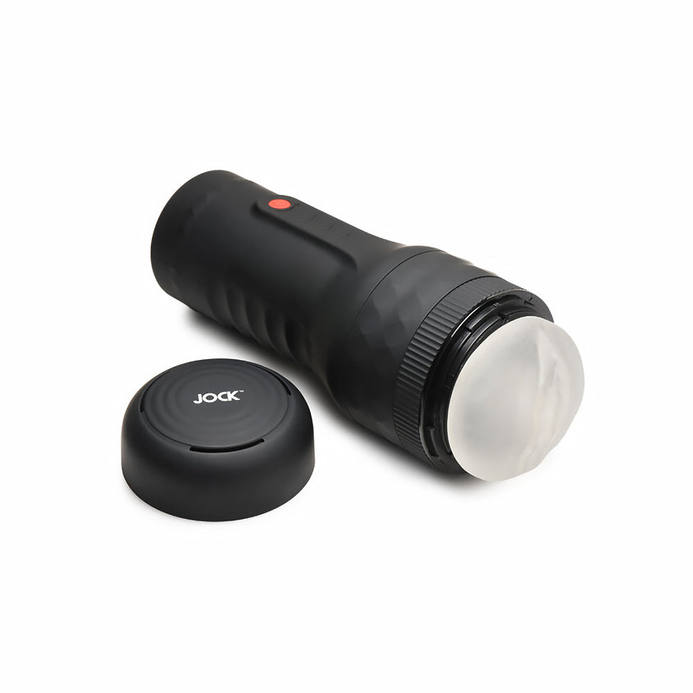 JOCK TIGHTENING & VIBRATING MASTURBATOR CLEAR