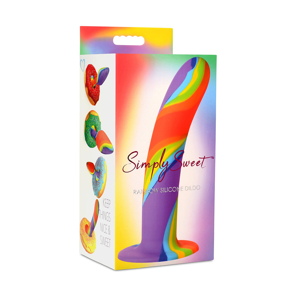 CURVE NOVELTIES - SIMPLY SWEET RAINBOW SILICONE DILDO