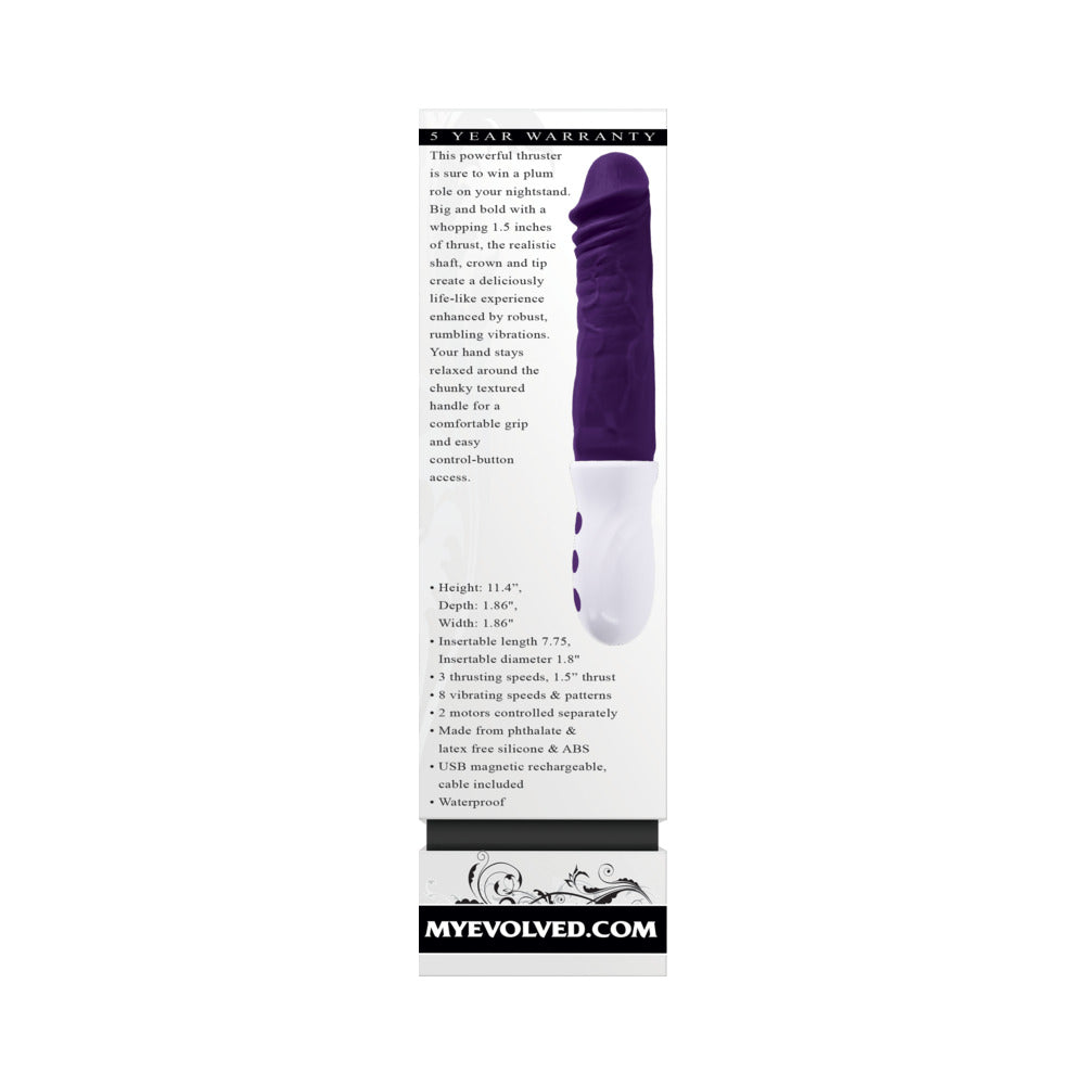 EVOLVED - PLUM THRUST RECHARGEABLE THRUSTING VIBE SILICONE
