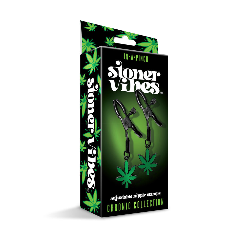 GLOBAL NOVELTIES - STONER VIBES CHRONIC COLLECTION ADJUSTABLE NIPPLE CLAMPS