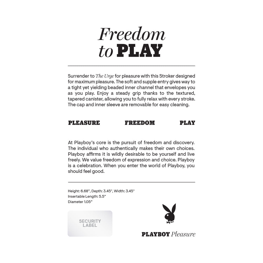 PLAYBOY THE URGE SMALL STROKER NON VIBRATING TPE BLACK