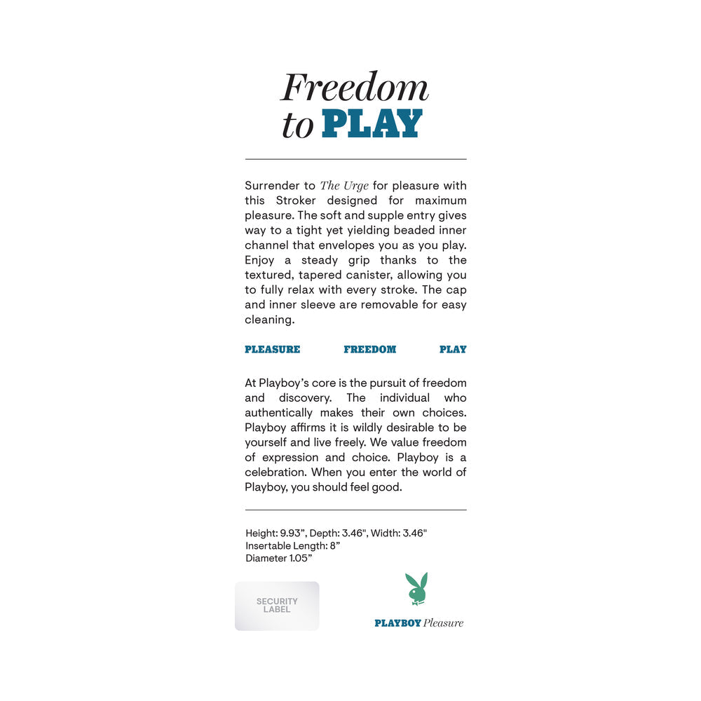 PLAYBOY THE URGE LARGE STROKER NON VIBRATING TPE BLACK