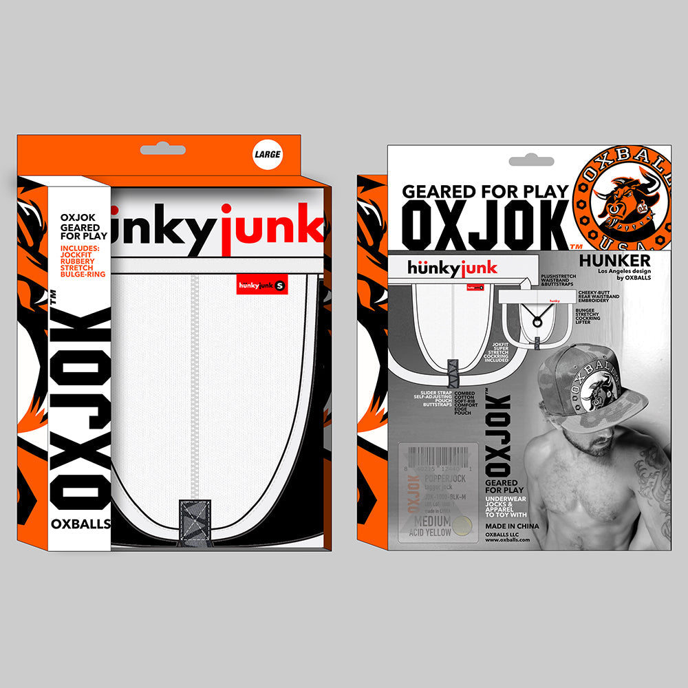 OXBALLS - OXJOK HUNKER COMFY-POUCH SLIDER-STRAP JOCK WHITE SNOW 2XL