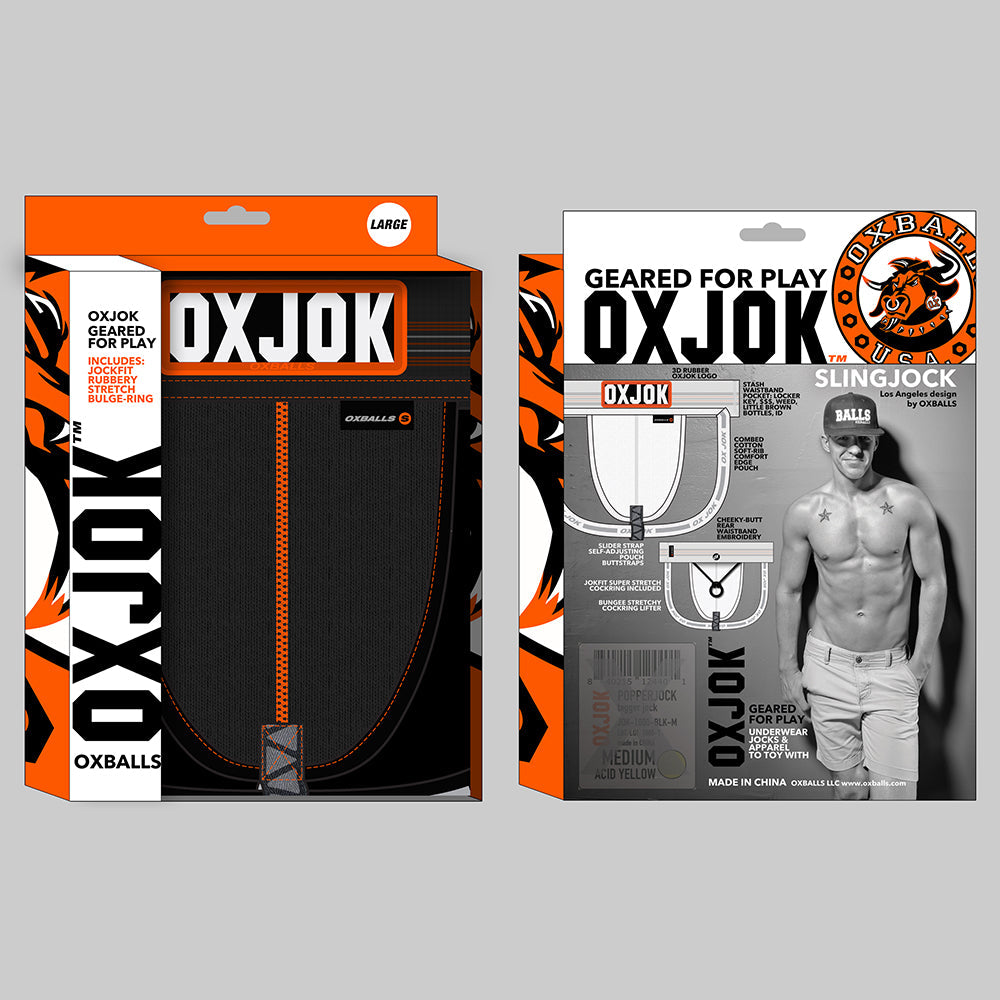 OXBALLS - OXJOK SLINGJOCK UPTHRUST SLIDER-STRAP JOCK BLACK IRON 2XL