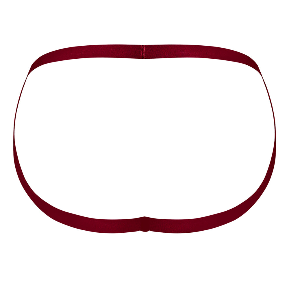 MALE POWER - LUCIFER STRAPPY JOCK BURGUNDY L/XL