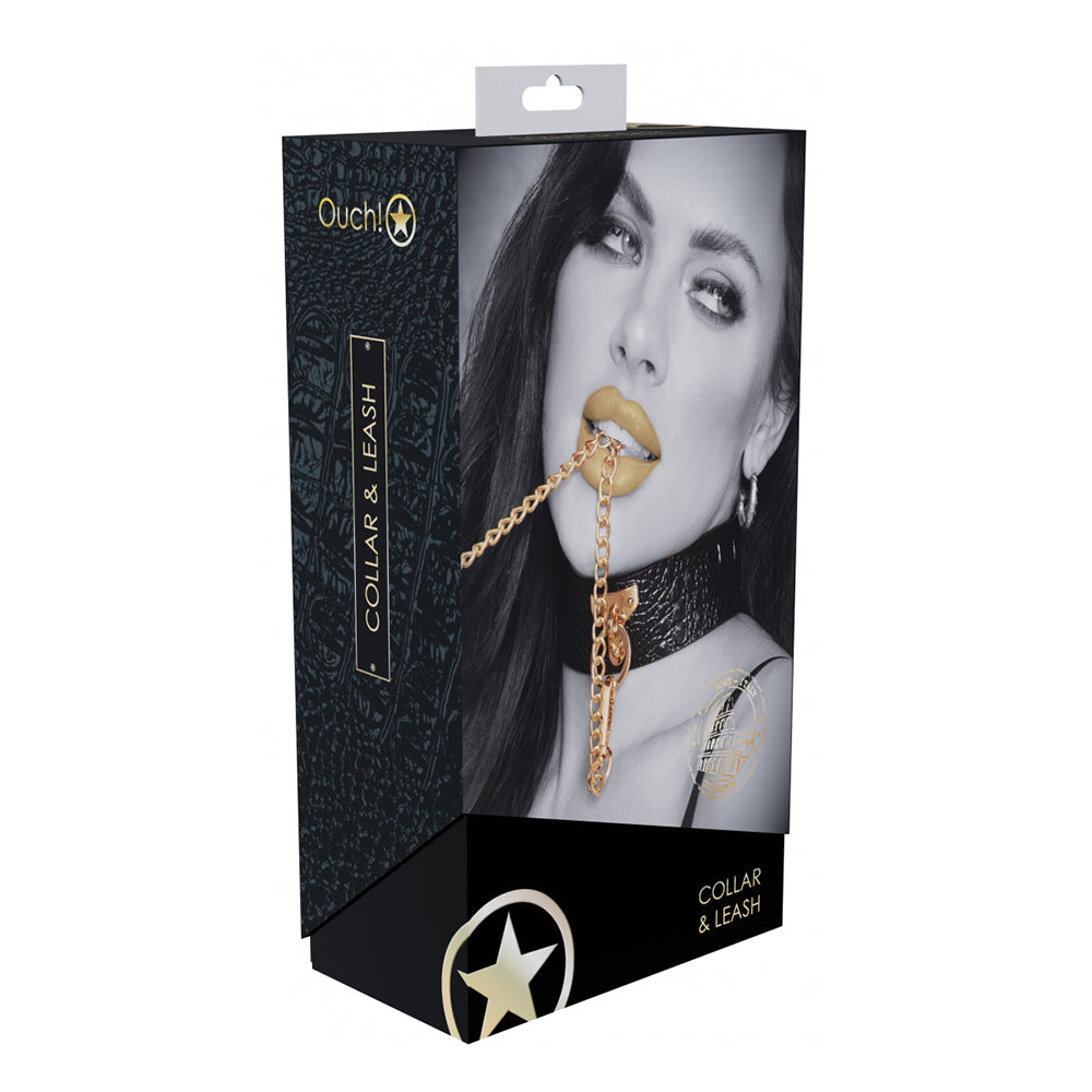 SHOTS - OUCH! INTERNATIONAL ROME COLLECTION COLLAR WITH LEASH