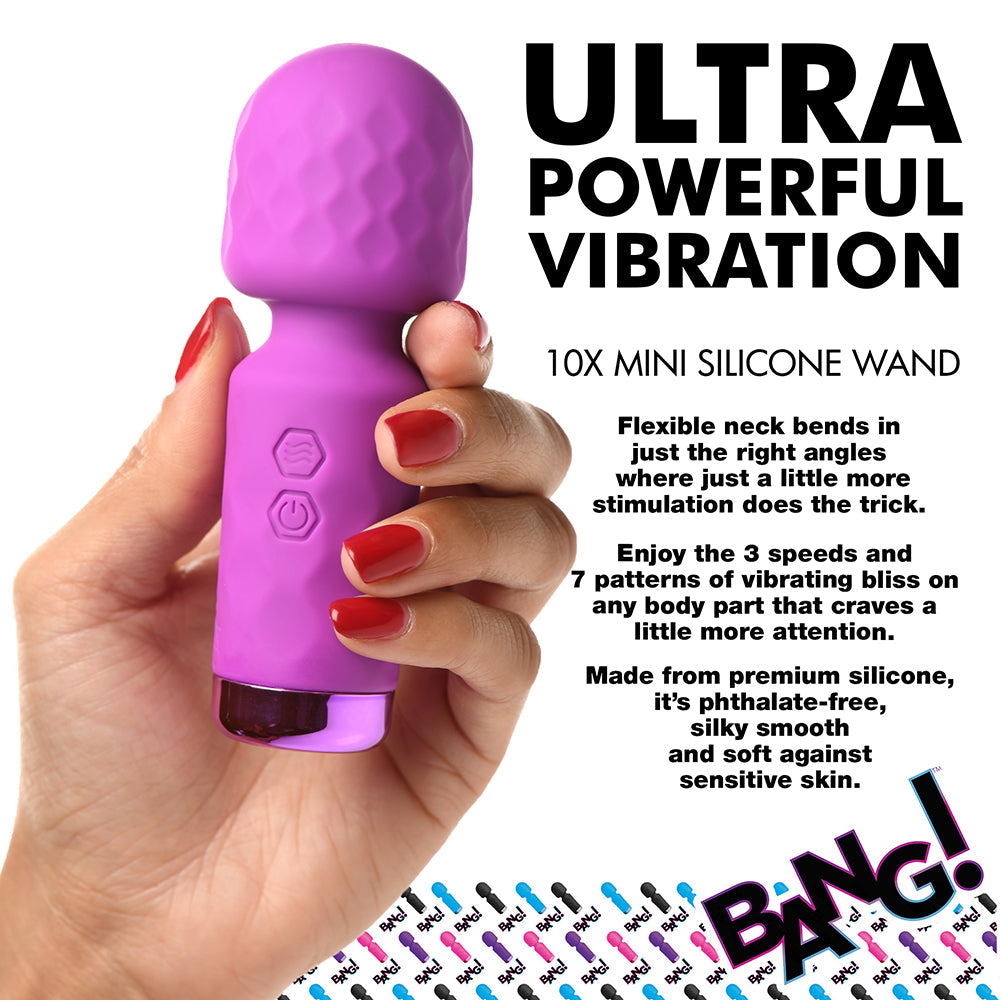 BANG! 10X MINI SILICONE WAND PURPLE