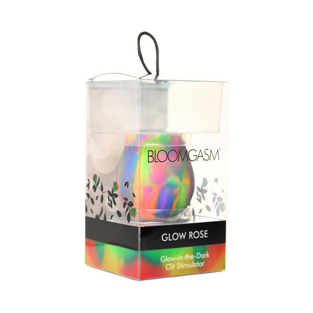 XR BRANDS - BLOOMGASM GLOW ROSE GLOW-IN-THE-DARK ROSE CLIT STIMULATOR
