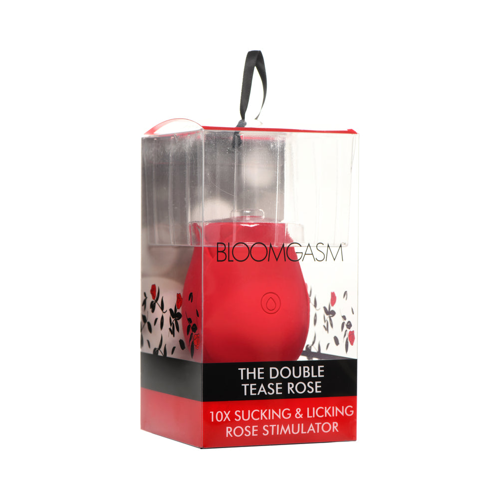 XR BRANDS - BLOOMGASM THE DOUBLE TEASE ROSE 10X SUCKING & LICKING ROSE STIMULATOR