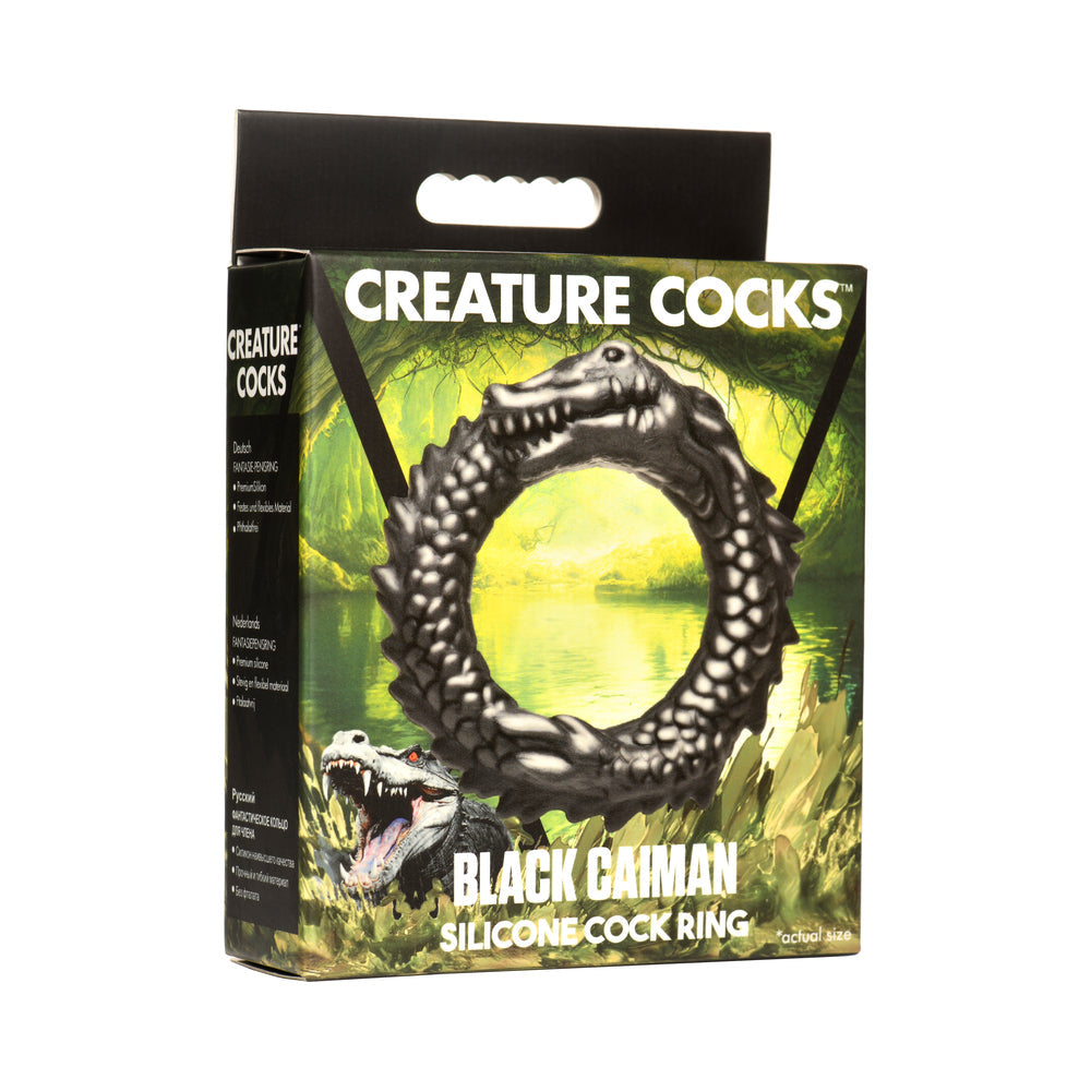 XR BRANDS - CREATURE COCKS BLACK CAIMAN SILICONE COCK RING