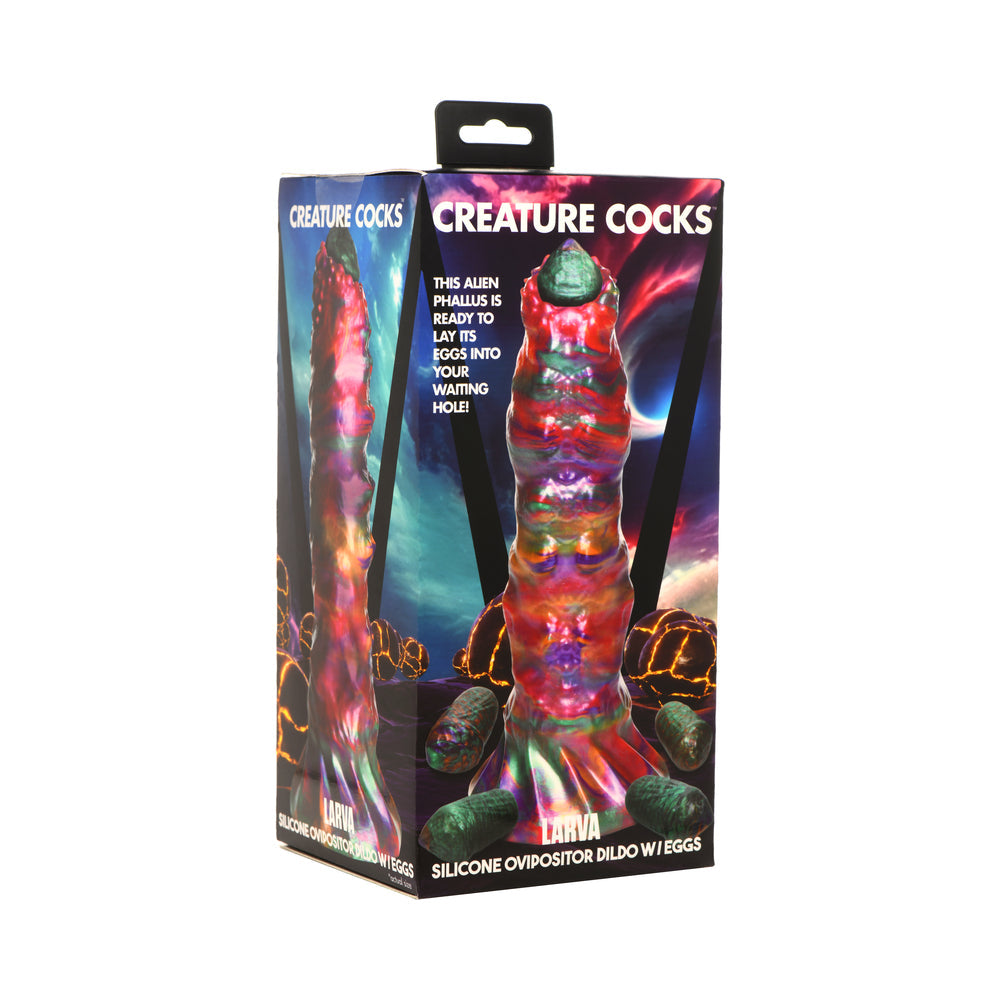 XR BRANDS - CREATURE COCKS LARVA SILICONE OVIPOSITOR DILDO WITH EGGS