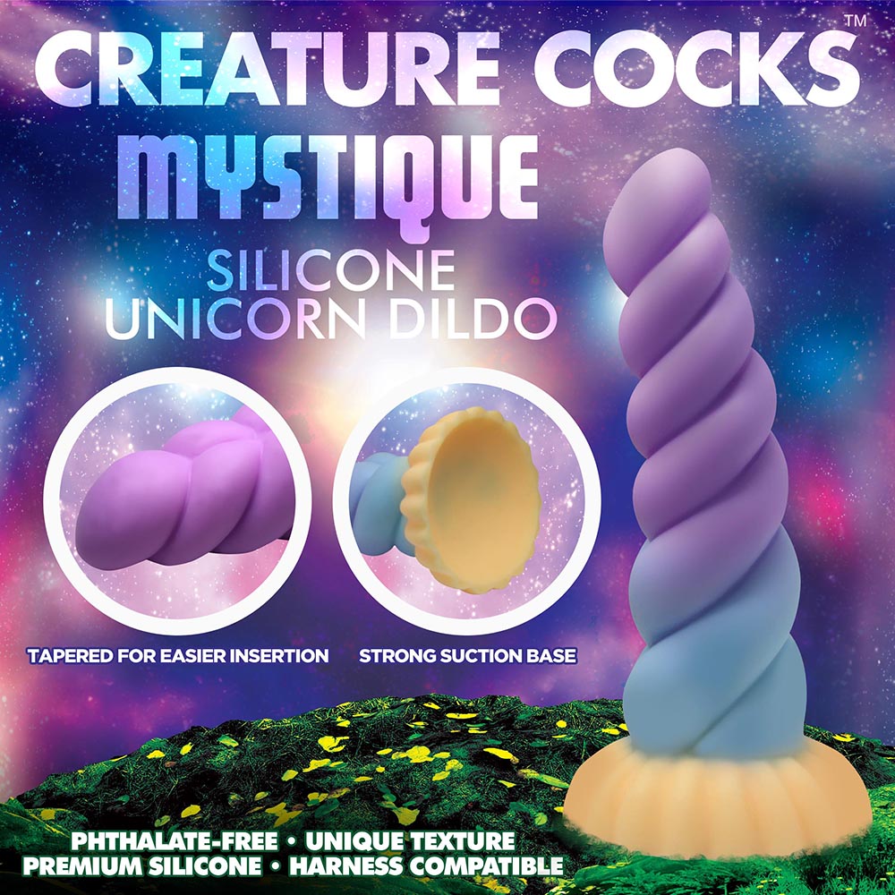 CREATURE COCKS MYSTIQUE SILICONE UNICORN DILDO