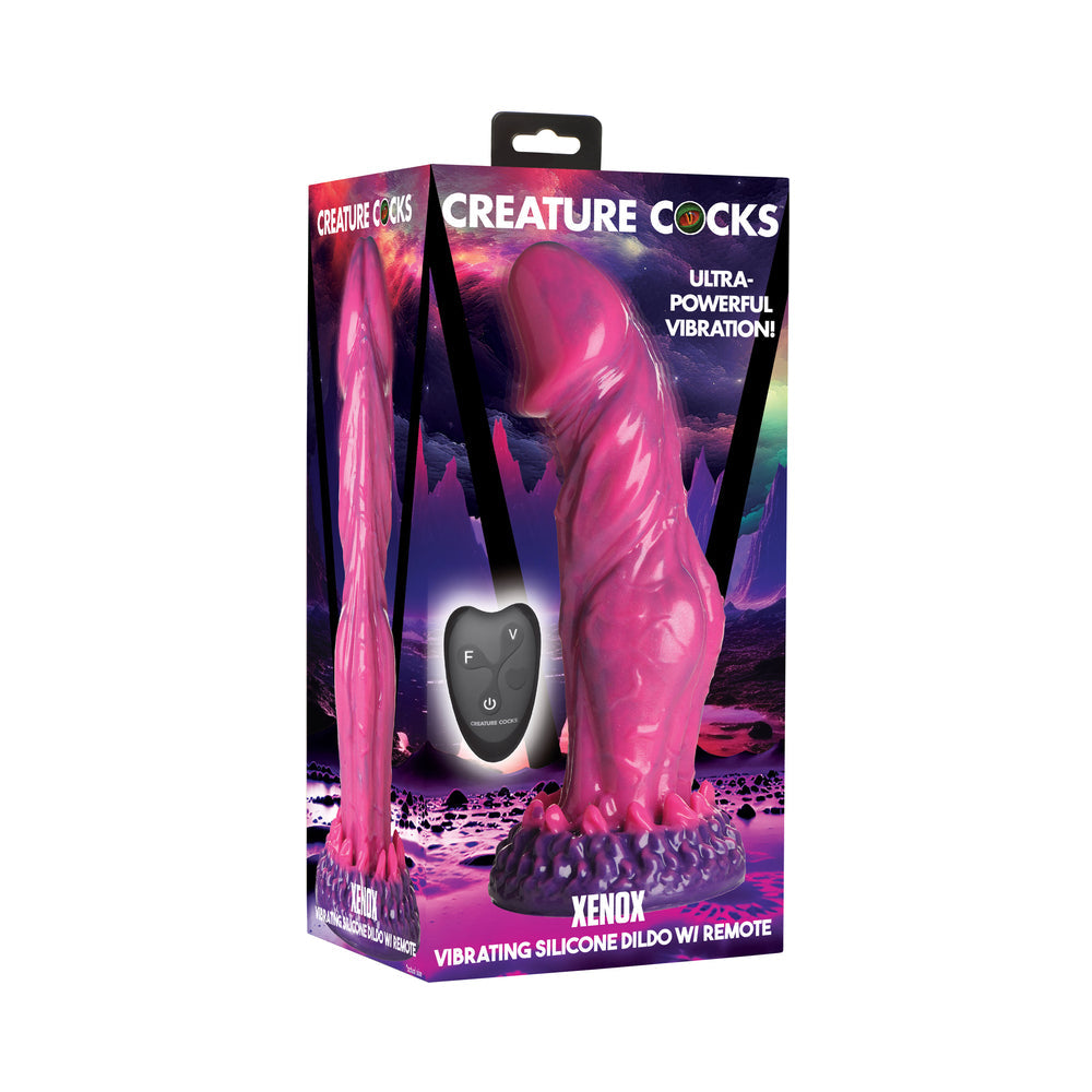 XR BRANDS - CREATURE COCKS XENOX VIBRATING SILICONE DILDO WITH REMOTE