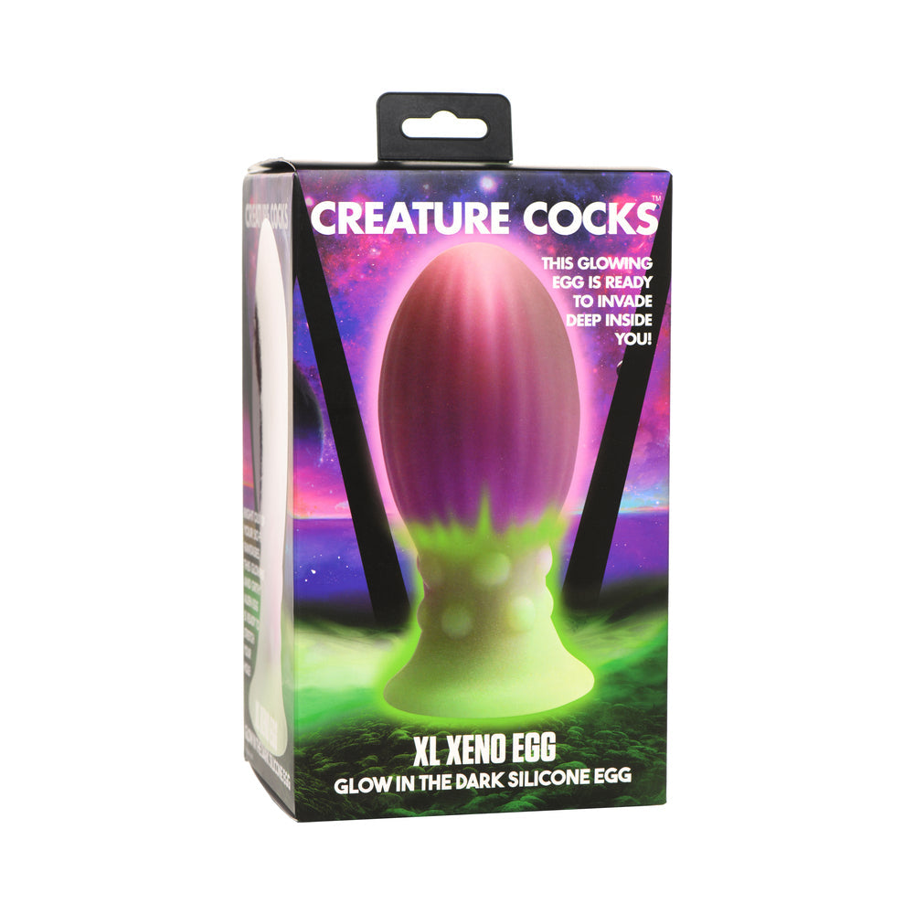 XR BRANDS - CREATURE COCKS XL XENO EGG GLOW-IN-THE-DARK SILICONE EGG