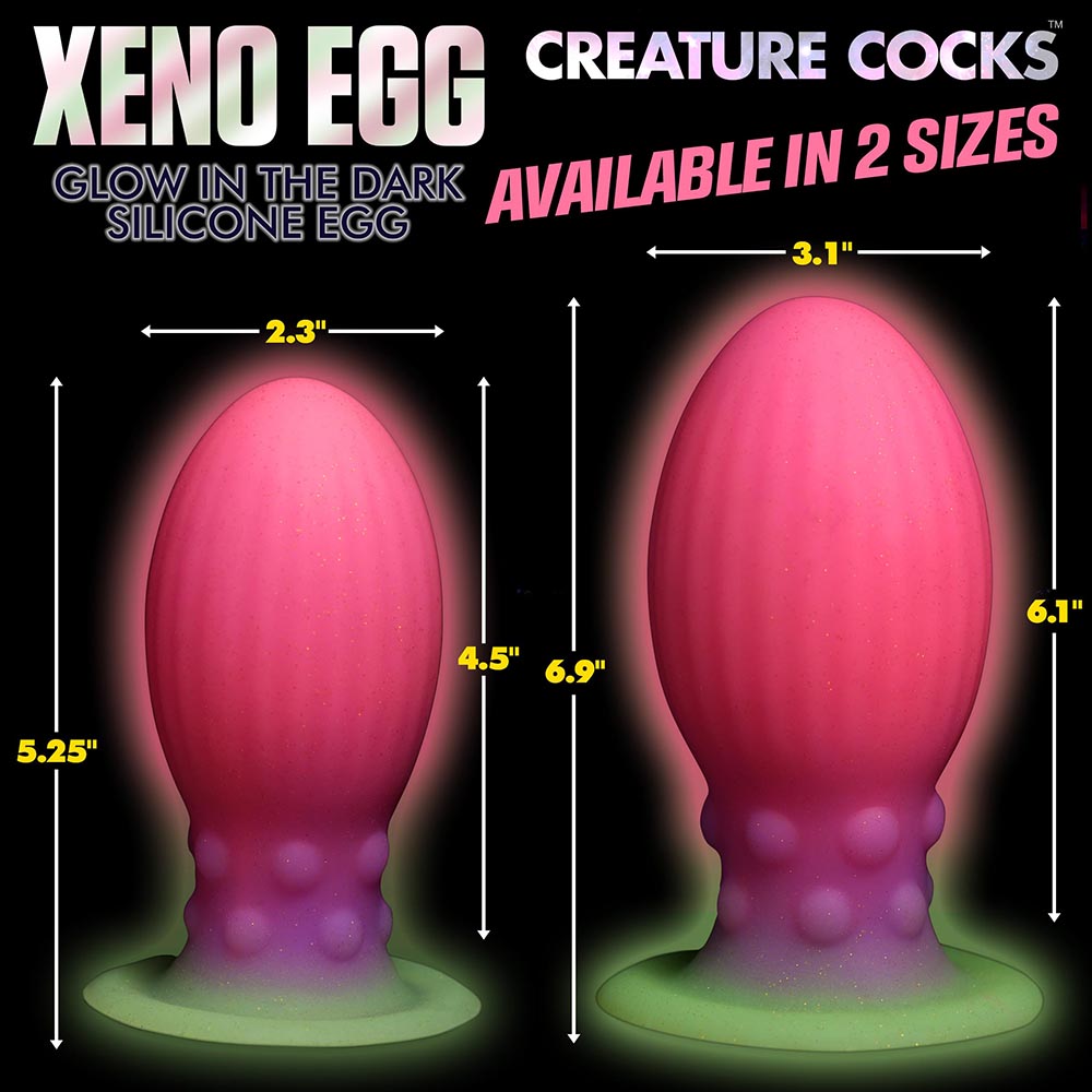 XR BRANDS - HUEVO XENO XL CREATURE COCKS DE SILICONA FOSFORESCENTE