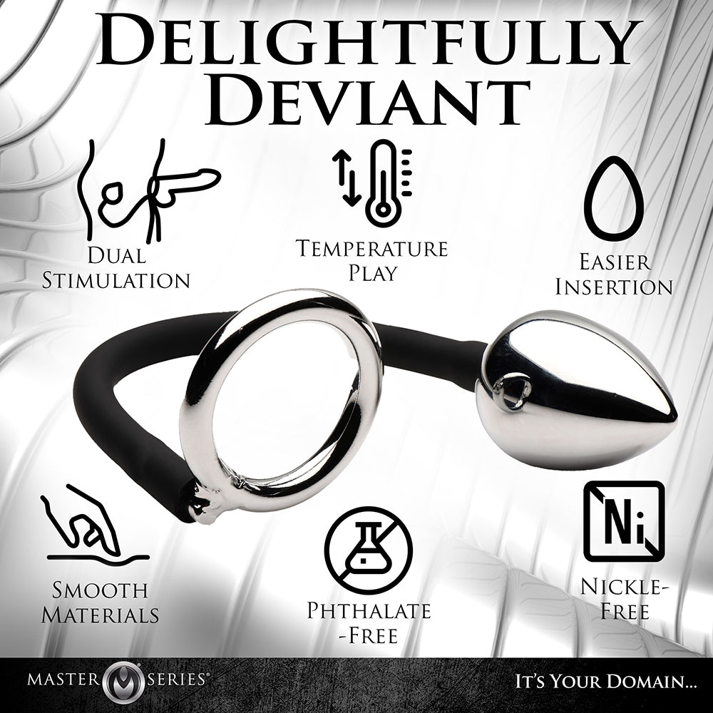 XR BRANDS - MASTER SERIES TUG + PLUG ANNEAU PÉNIS ET TESTICULES AVEC PLUG ANAL