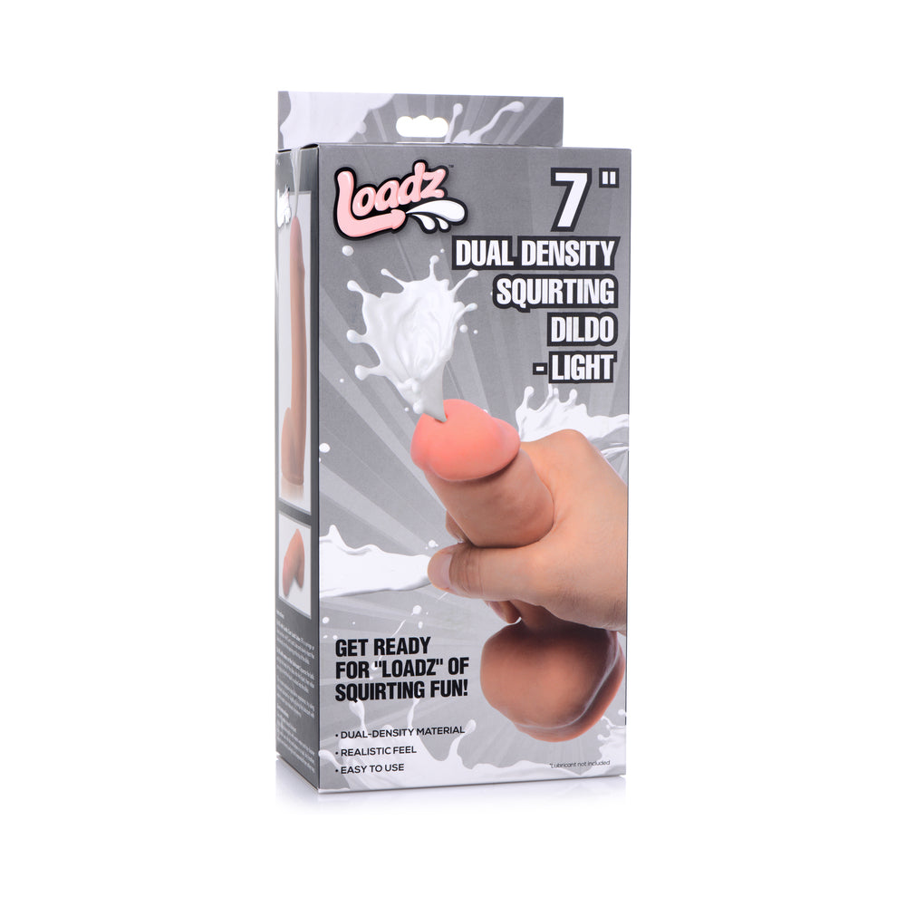 XR BRANDS - LOADZ 7 IN. DUAL DENSITY SQUIRTING DILDO LIGHT