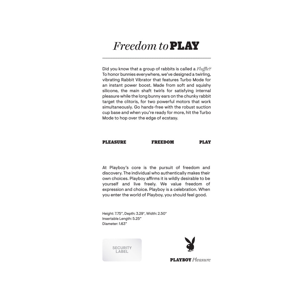 PLAYBOY FLUFFLE RECHARGEABLE VIBRATING DUAL STIMULATOR SILICONE PURPLE