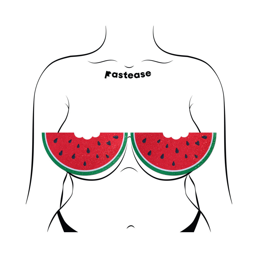 PASTEASE - WATERMELON SLICE WITH A BITE FULL BREAST COVERS SUPPOORT TAPE