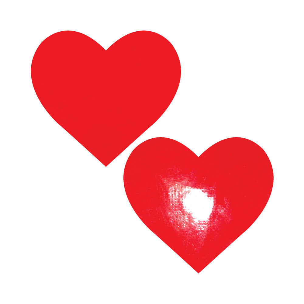 NEVA NUDE VIXEN QUEEN STATUS PLUS SIZE RED WET VINYL HEART NIPPLE PASTIES