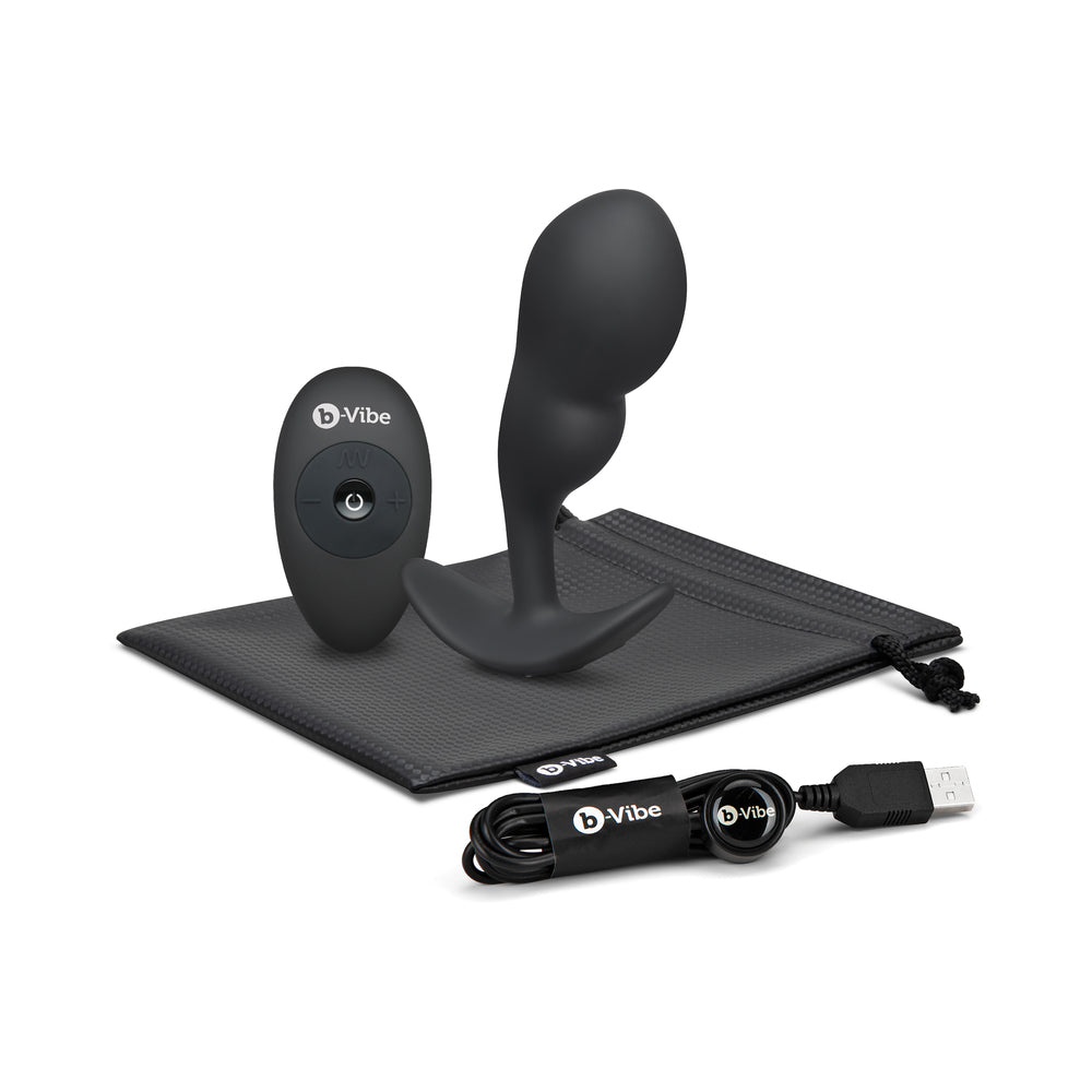 B-VIBE - VIBRATING P-SPOT SNUG PLUG LARGE WITH RECHARGEABLE REMOTE CONTROL