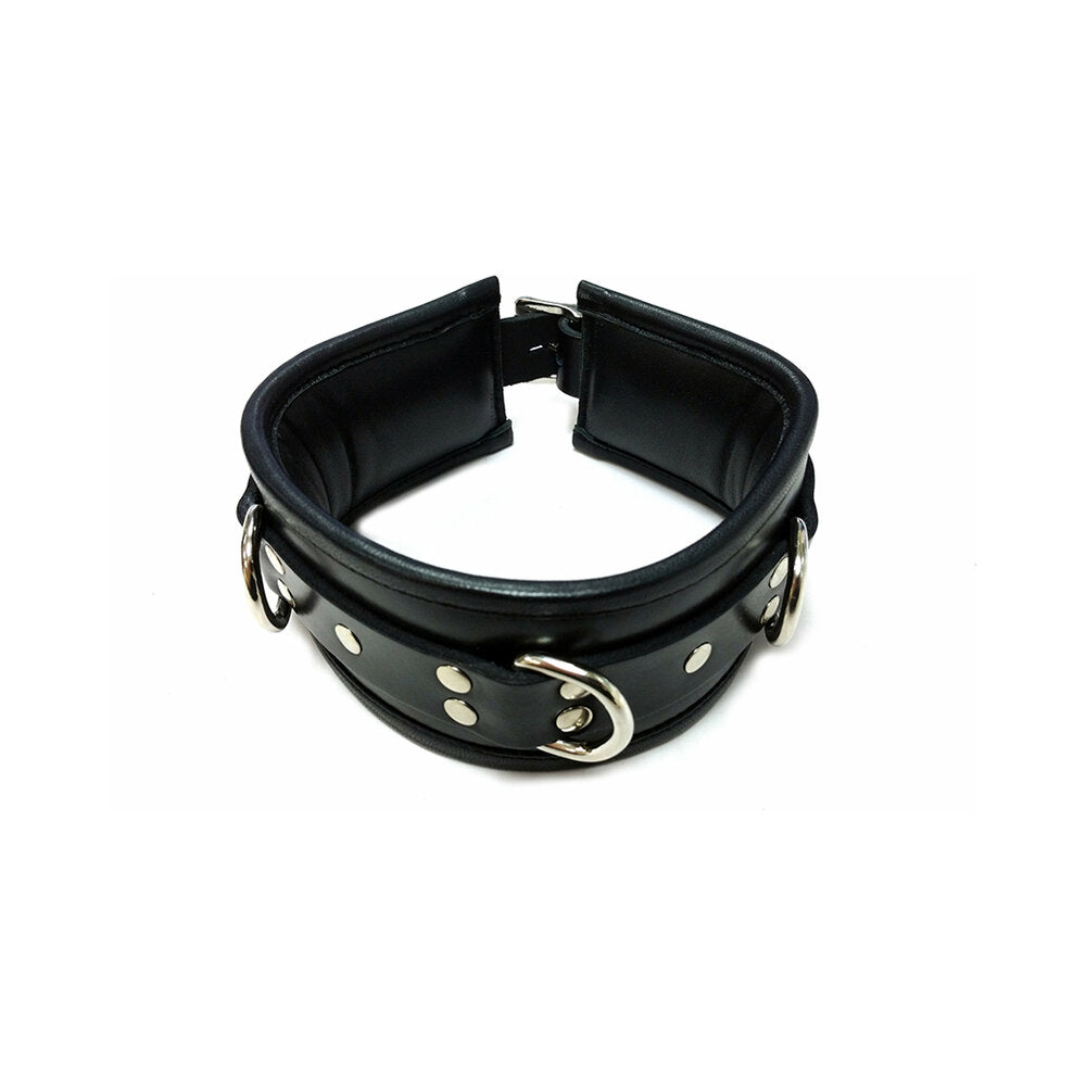 ROUGE GARMENTS - ROUGE LEATHER PADDED COLLAR BLACK