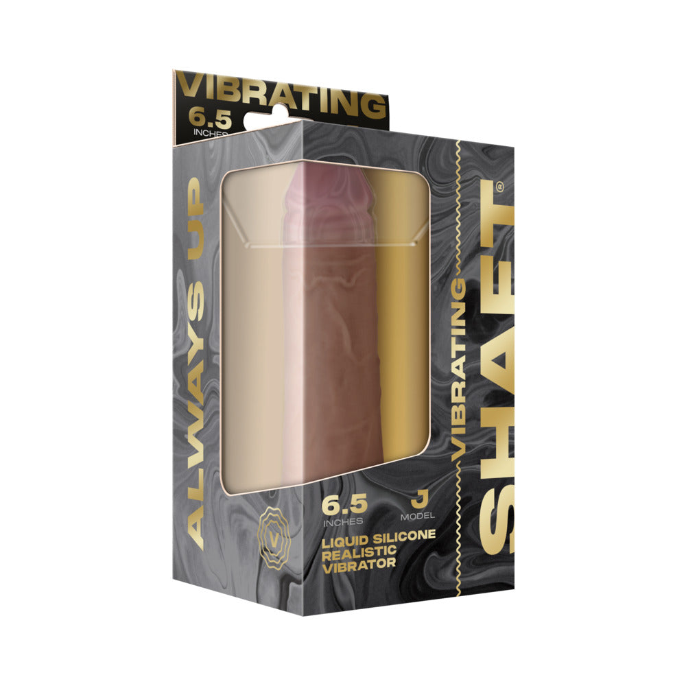 SHAFT - VIBRATING MODEL J: 6.5 IN. DUAL DENSITY SILICONE DILDO PINE