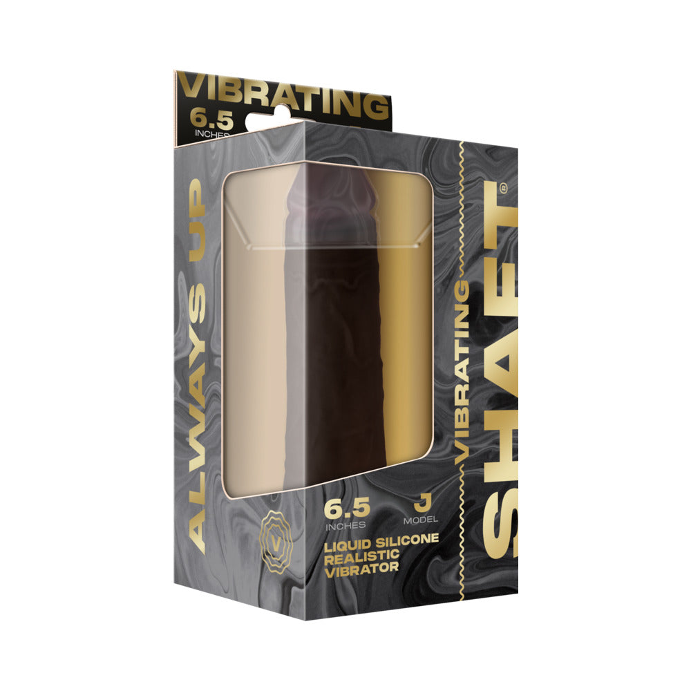 SHAFT - VIBRATING MODEL J: 6.5 IN. DUAL DENSITY SILICONE DILDO MAHOGANY