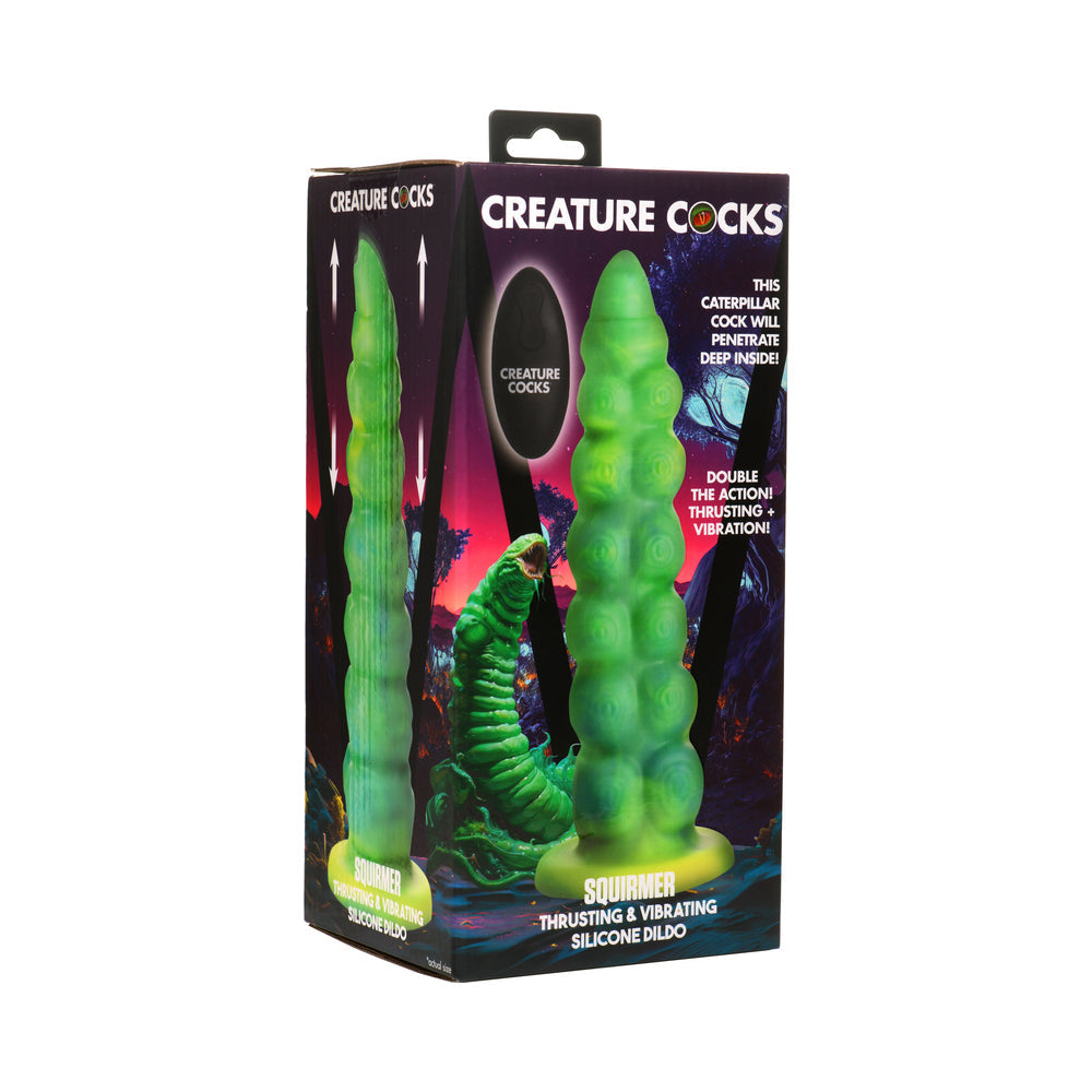 XR BRANDS - CREATURE COCKS SQUIRMER THRUSTING & VIBRATING SILICONE DILDO