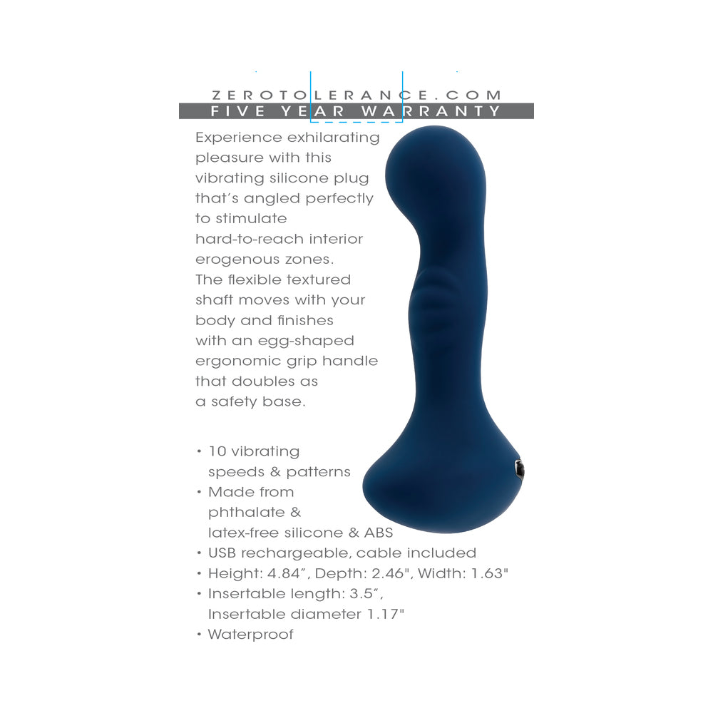 ZERO TOLERANCE - BLUE OASIS RECHARGEABLE VIBRATING PROSTATE VIBRATOR SILICONE BLUE