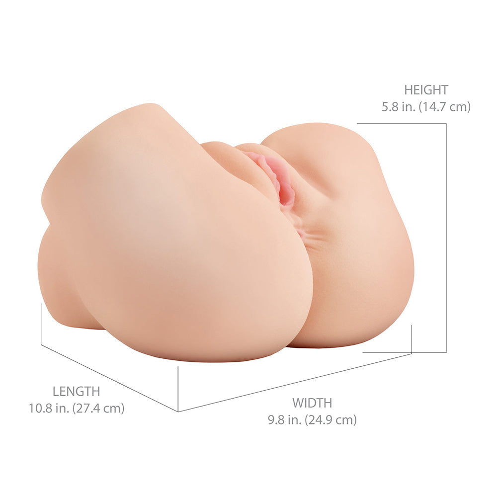 PDX ELITE - MASTURBADOR REALISTA VIBRADOR DE VAGINA Y ANO