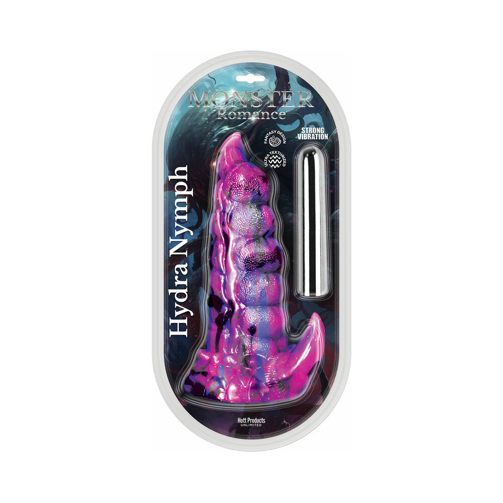 HOTT PRODUCTS - MONSTER ROMANCE HYDRA NYMPH WITH VIBRATING BULLET SILICONE DILDO 7.5 IN.